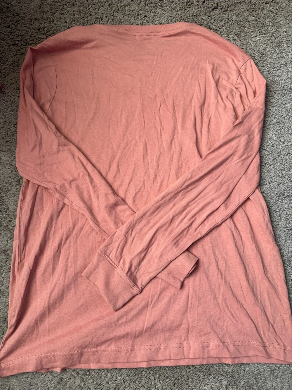 Nike woman’s Long Sleeve Logo Tee — Dusty Rose Pink with White Logo